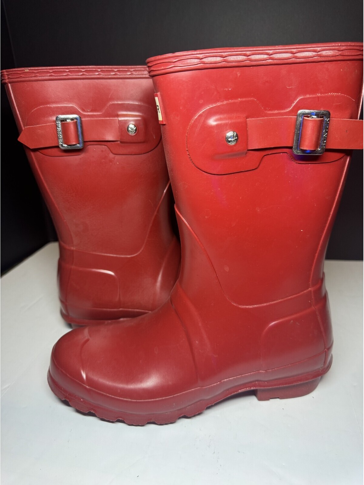 Women's Hunter Original Short Red Rain Boots Lightly Used Women's 6 Euro 37 — image 7 of 8